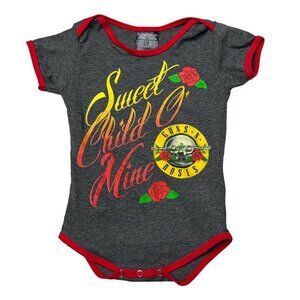 Guns N Roses One Piece Baby's Grey Sweet Child Of Mine Short Sleeve Size 12-18M
